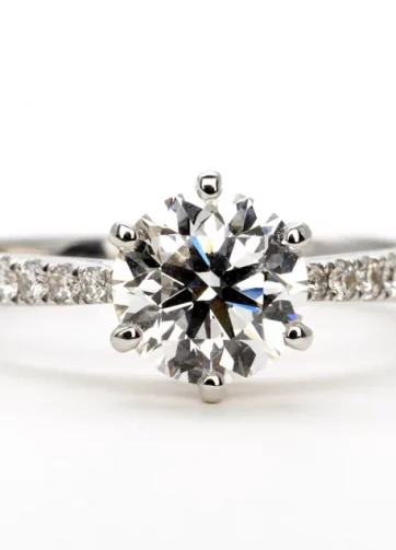 Wholesale Classic Engagement Ring 18K White Gold D Color Lab-Grown Diamond Ring